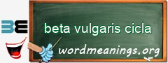 WordMeaning blackboard for beta vulgaris cicla